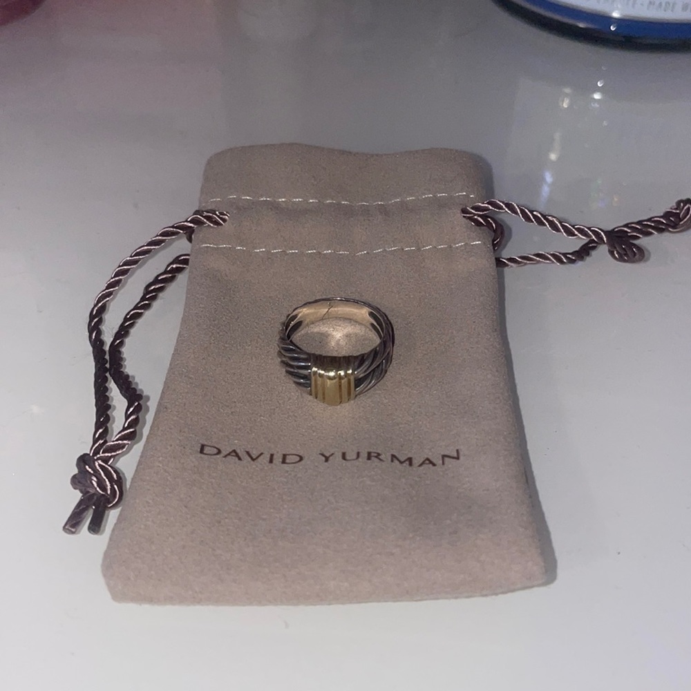 David Yurman Silver and gold ring